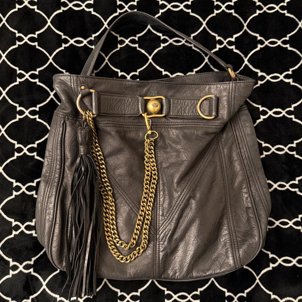 Vintage Juicy Couture Black Leather Shoulder Bag